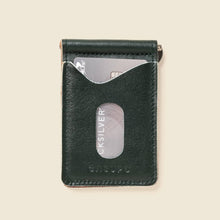 Load image into Gallery viewer, money clip wallet in green leather