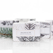 Load image into Gallery viewer, Bar of soap with 'Balsam & Fir' label on a white background