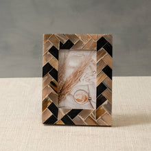 Load image into Gallery viewer, Decorative picture frame with a geometric chevron pattern