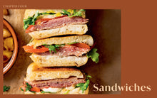 Load image into Gallery viewer, Stack of sandwiches with text 'Sandwiches' on a brown background