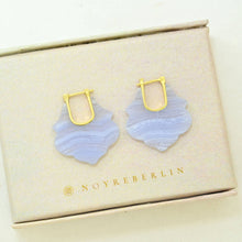 Load image into Gallery viewer, Catalina Earring Gold Plated - Blue Lace Agate