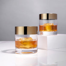 Load image into Gallery viewer, Irving Bronze-Rimmed Crystal Tumblers Set of 2