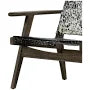 Load image into Gallery viewer, Wood frame, sling back cowhide chair in peppered black and white