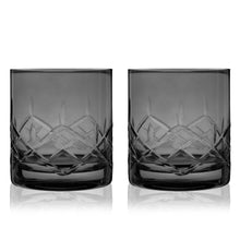 Load image into Gallery viewer, Admiral Crystal Rocks Glasses in Smoke Set of 2