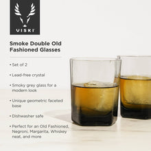 Load image into Gallery viewer, Smoke Double Old-Fashioned Glasses Set of 2
