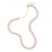 Load image into Gallery viewer, Baguette tennis neckalce on a white background