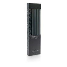 Load image into Gallery viewer, 3 tapered candles each with a different texture including a twist, fluted and smooth in Black