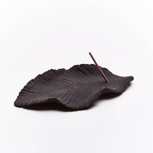 Load image into Gallery viewer, Porcelain Leaf Incense Holder in Black