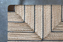 Load image into Gallery viewer, Black Mango Wood and Woven Rope Bench