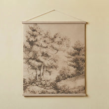 Load image into Gallery viewer, Framed landscape print of trees and nature on a beige wall
