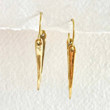 Load image into Gallery viewer, Brass hoop unique handmade oval earrings
