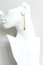 Load image into Gallery viewer,  Earrings with 18k gold-plated brass hooks paired with beer quartz drops
