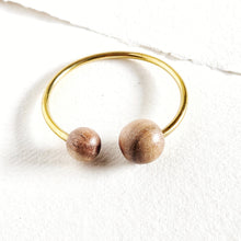 Load image into Gallery viewer, Wood brass bangle cuff bracelet
