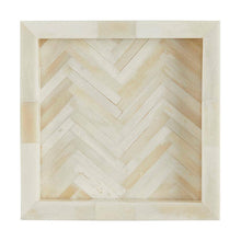 Load image into Gallery viewer, Bone square trat with a herringbone pattern on a white background
