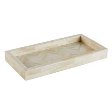 Load image into Gallery viewer, Rectangular bone tray with a herringbone pattern on a white background
