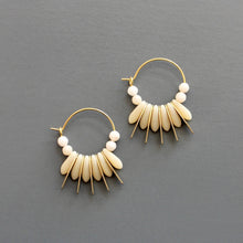 Load image into Gallery viewer, Mini Matte Cream Hoops

