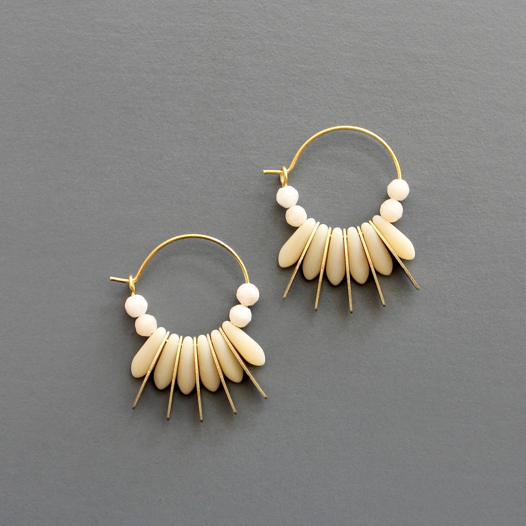 Mini Matte Cream Hoops