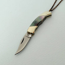 Load image into Gallery viewer, Abalone Handled Knife Necklace
