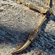 Load image into Gallery viewer, Solid brass serpant lariat necklace

