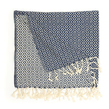 Load image into Gallery viewer, Malta Peshtemal Cotton Beach Towel: Black
