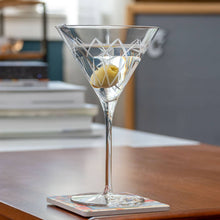 Load image into Gallery viewer, Martini glass with a cocktail on a wooden surface
