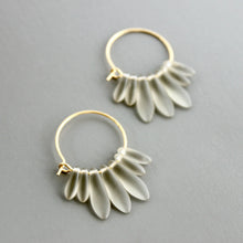 Load image into Gallery viewer, David Aubrey Grey Matte Glass Hoop Earrings
