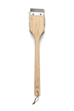 Load image into Gallery viewer, Bamboo grill brush with metal bristle head on a white background
