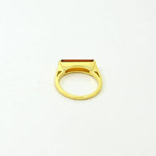 Load image into Gallery viewer, Gold ring with a brown stone on a white background
