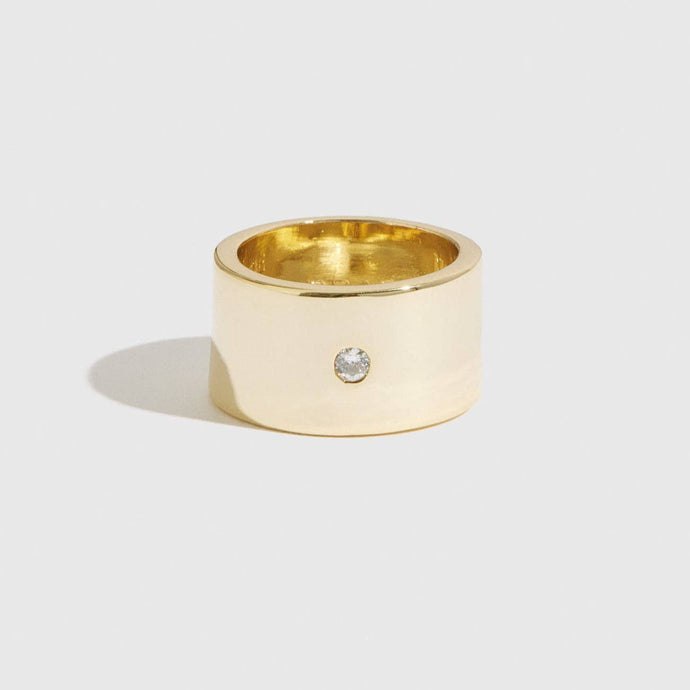 14k gold plated ring with cubic zirconia stone 