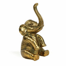 Load image into Gallery viewer, Gold elephant figurine on a white background
