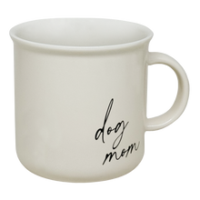 Load image into Gallery viewer, White mug with 'dog mom' text on a white background
