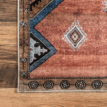 Load image into Gallery viewer, nuLoom Judy Traditional Persian Machine Washable Area Rug in rust and blue
