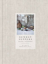 Load image into Gallery viewer, Book cover of 'Sunday Suppers' by Karen Mordechai on a textured beige background
