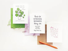 Load image into Gallery viewer, Thank you for helping me grow letterpress mothers day card 
