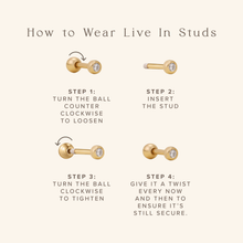 Load image into Gallery viewer, Live in stud earrings
