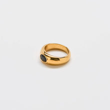 Load image into Gallery viewer, Black Pave Signet Stacking Ring
