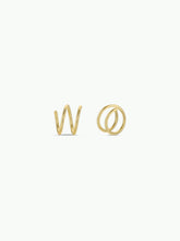Load image into Gallery viewer, Gold spiral earrings on a white background
