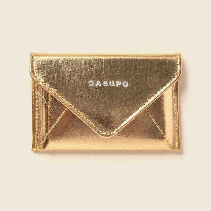Casupo Mini envelope wallet with RFID protection - metalic gold 