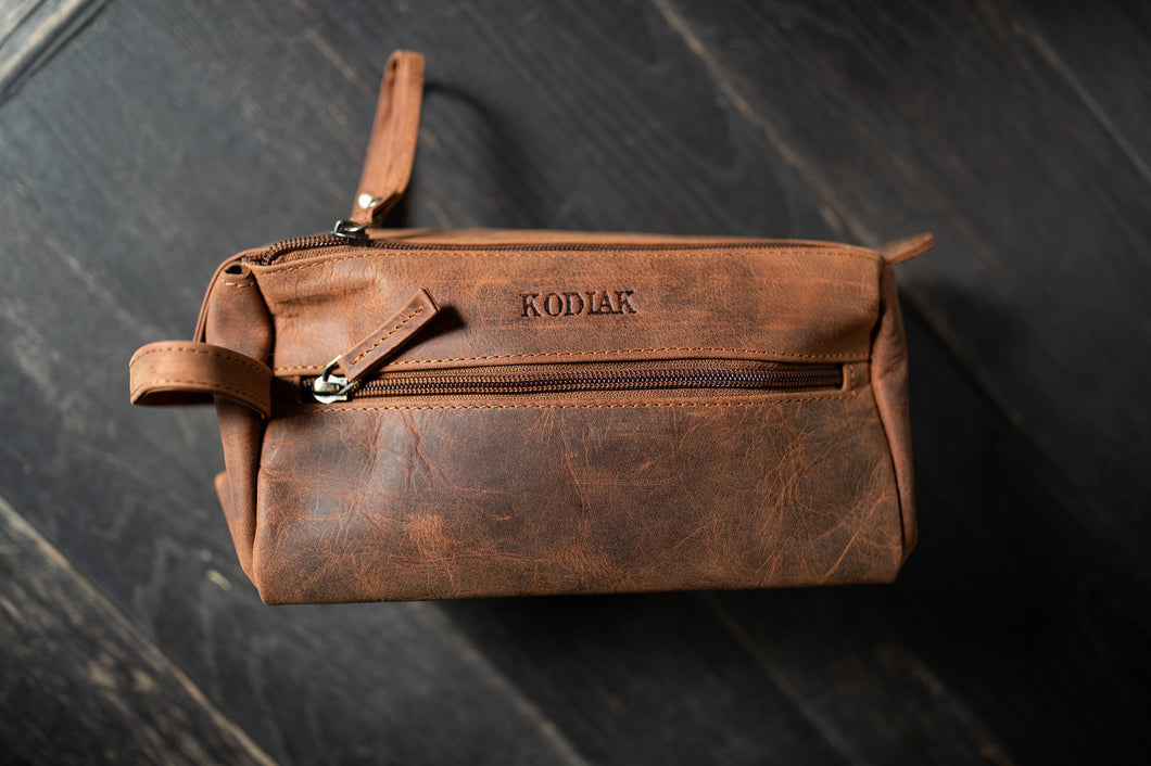 Buffalo Leather Toiletry Bag