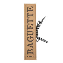 Load image into Gallery viewer, Baquette knife box with striped ribbin tie on a white background
