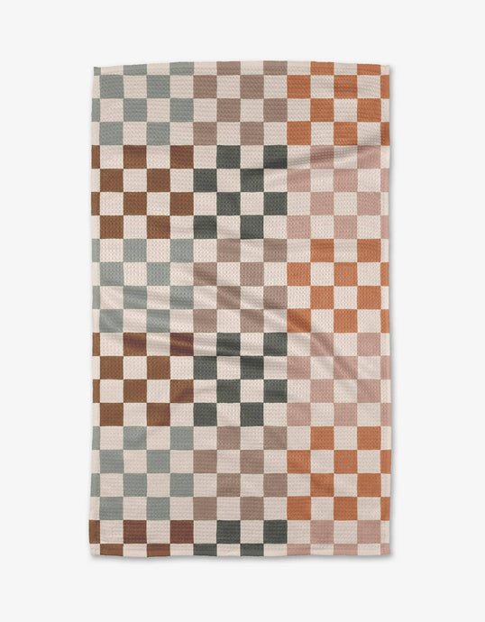 multi color checker patterned kitchen tea towel 