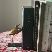 Load image into Gallery viewer, Gold iron crane book ends 

