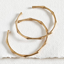 Load image into Gallery viewer, Bisjoux - Brass bamboo classic handcast cuff bracelet
