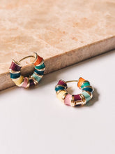 Load image into Gallery viewer, Multi Colored Enamel Hoops
