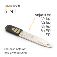 Load image into Gallery viewer, KitchenArt 5-in-1 measuring tool with adjustable measurements on a white background
