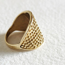 Load image into Gallery viewer, studded circle brass ring

