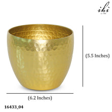 Load image into Gallery viewer, Two gold hammered pots
