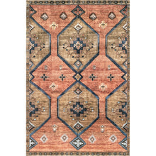 Load image into Gallery viewer, nuLoom Judy Traditional Persian Machine Washable Area Rug in rust and blue
