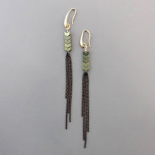 Load image into Gallery viewer, Green Hematite &amp; Chain Fringe Dusters
