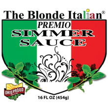 Load image into Gallery viewer, The Blonde Italian - Sauce Premio Simmer Sauce label
